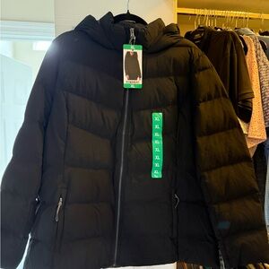 32 Degrees Black Quilted Hooded Puffer Jacket